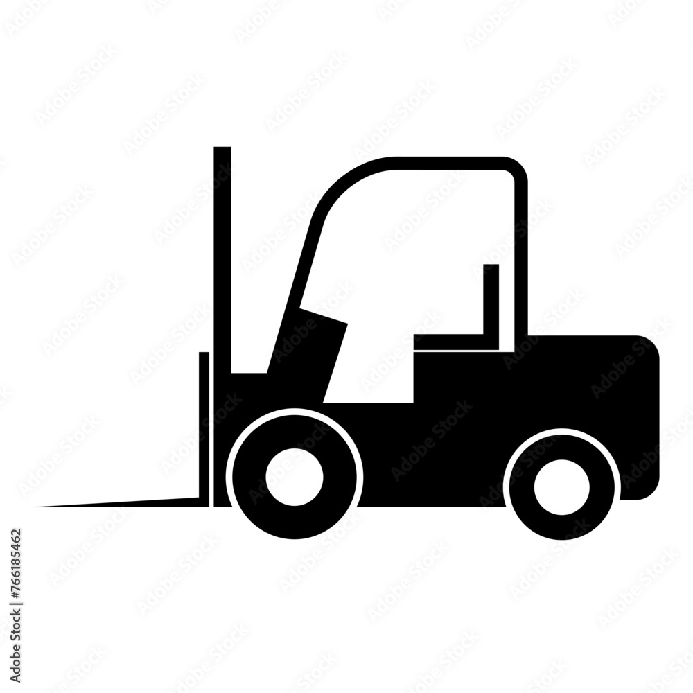 Forklift transport icon, industry vehicle machine symbol, fork truck warehouse vector illustration Forklift transport icon, industry vehicle machine symbol, fork truck warehouse vector illustration