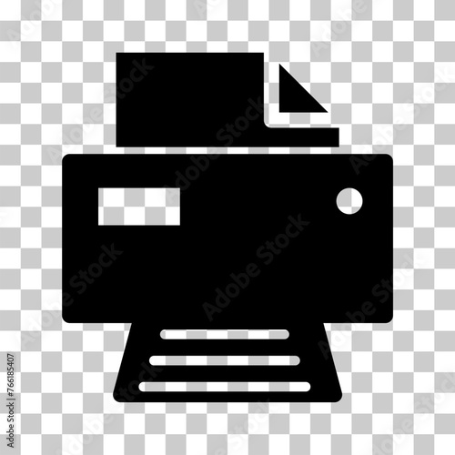 Printer document web icon, printout machine technology flat sign vector illustration