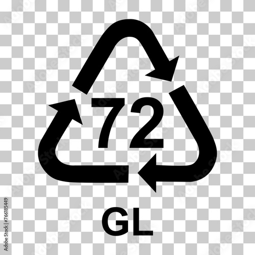 Glass symbol, ecology recycling sign isolated on white background. Package waste icon