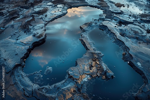 Massive Ice Surrounding Vast Water Body