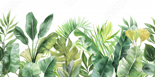 Tropical watercolor herbs with leaves, abstract art. Ornamental plants, golden seeds Modern art oil paint. Plants, flowers, printing, wallpaper, posters, cards, murals, tapestry, hangers, prints