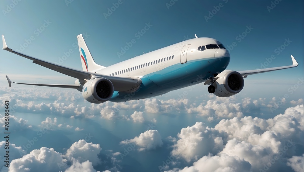 Fototapeta premium Aero plane is moving in the sky Generative AI