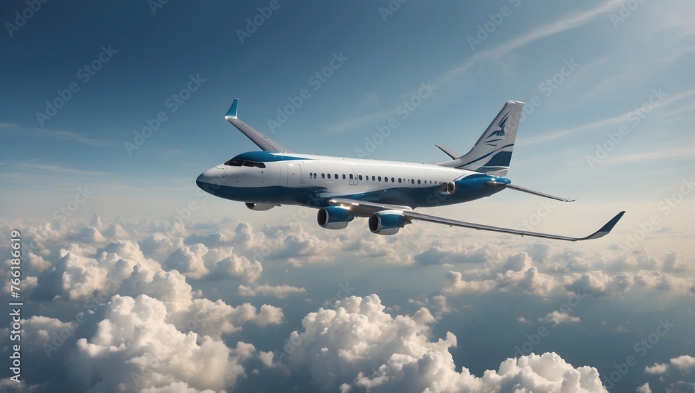 Aero plane is moving in the sky Generative AI Aero plane is moving in the sky Generative AI