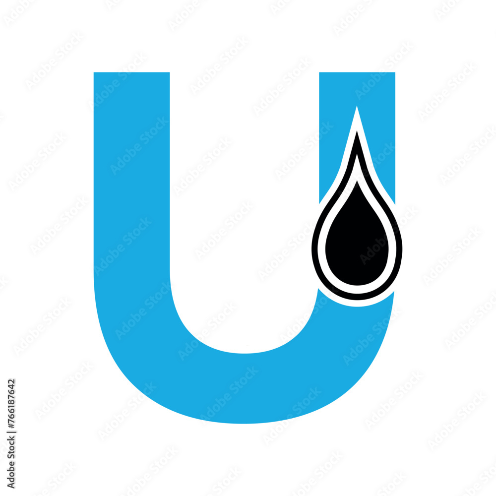 Obraz premium Hydro Logo combine with letter U vector template