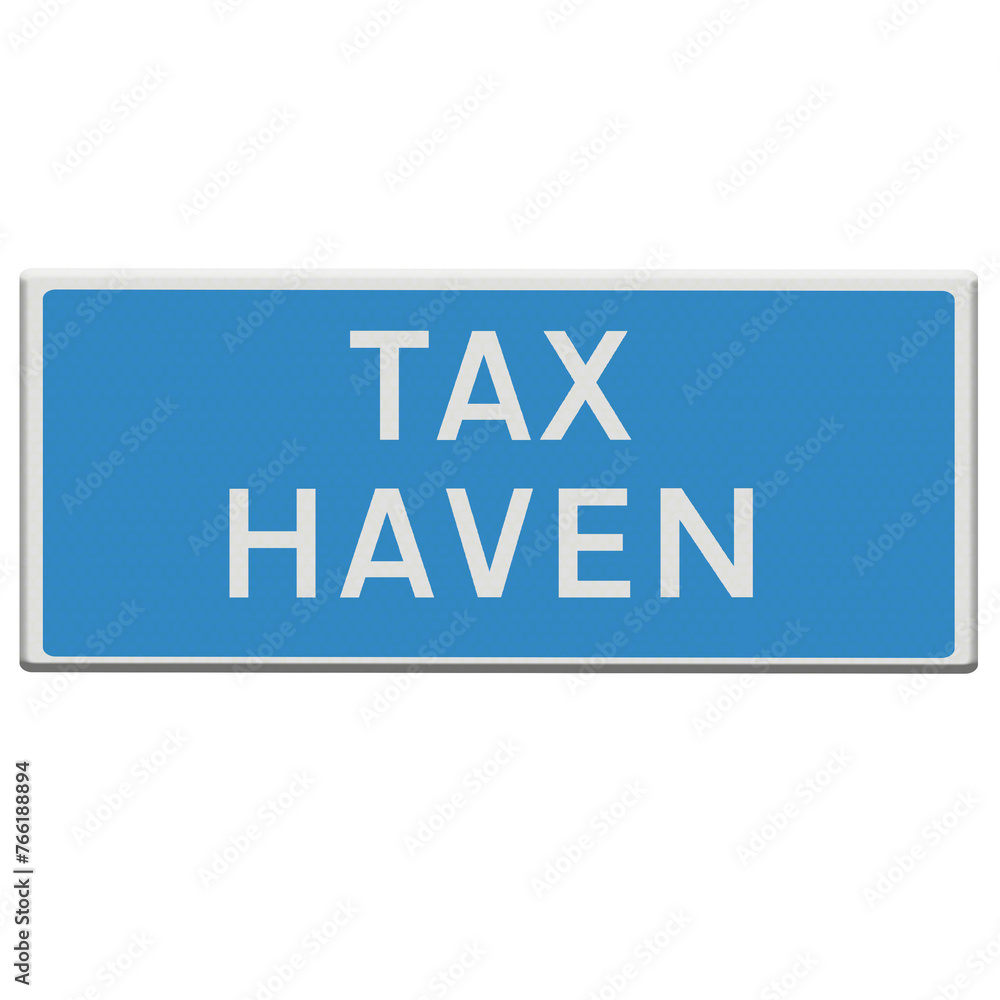 Cartoon -  Sign Tax haven.