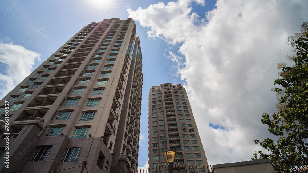 Skyscrapers of Jakarta, the capital of Indonesia, on a sunny day.