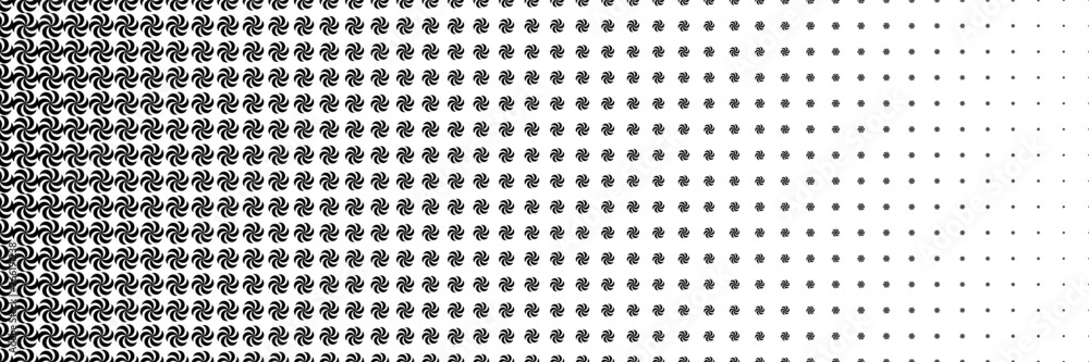 Horizontal gradient of black and white propeller halftone texture vector illustration black and white propeller background. 