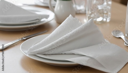 close-up napkins on the dining table