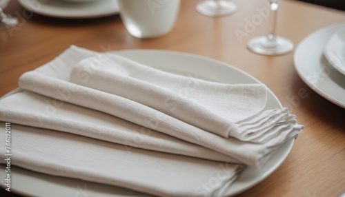 close-up napkins on the dining table