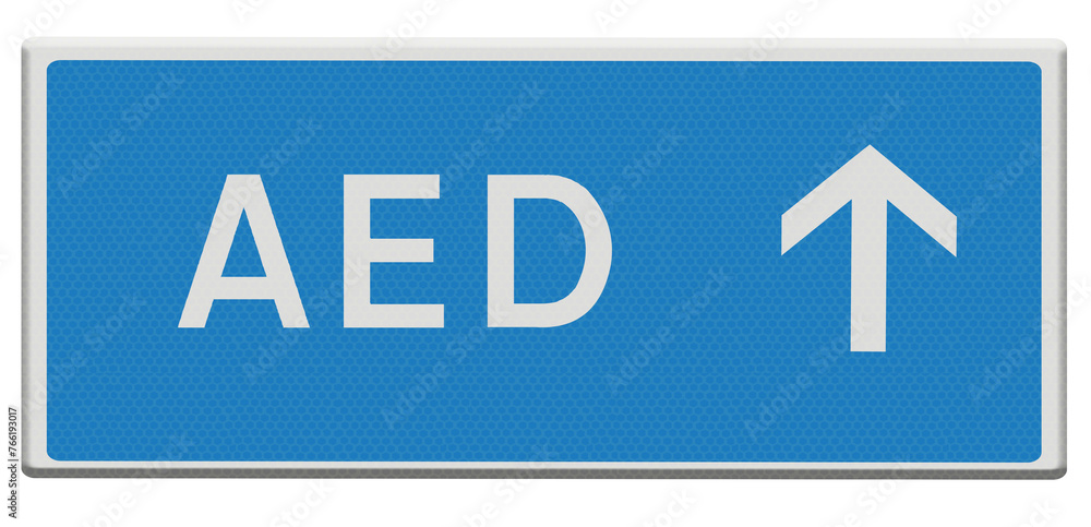 Sign Directions to the AED defibrillator Sign Directions to the AED defibrillator
