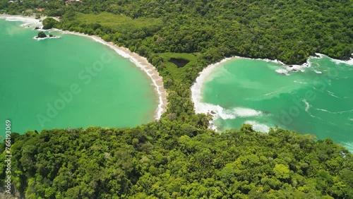 Aerial view of Manuel Antonio Beach, Espadilla South Beach and Cathedral Point, Costa Rica photo