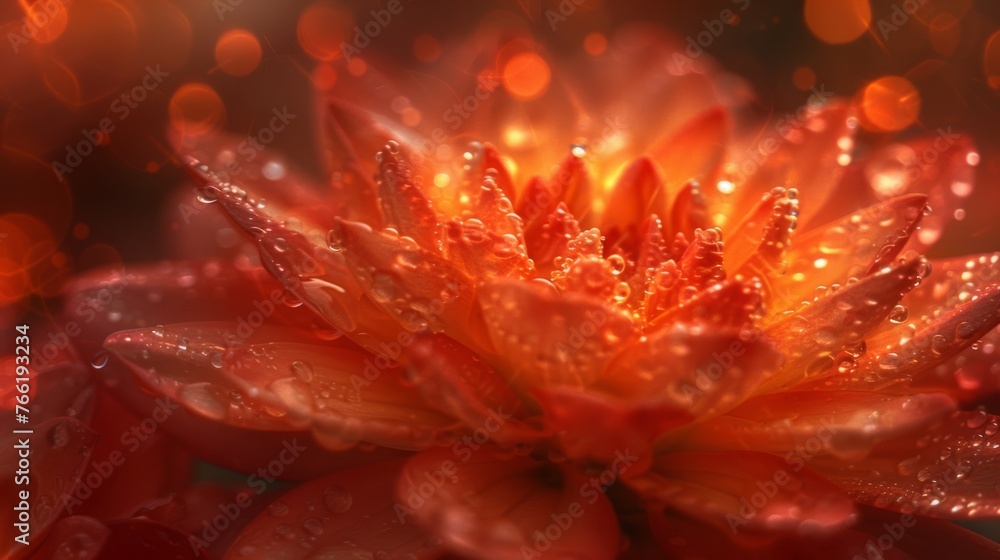 a close up of a flower with drops of water on it's petals and a blurry background behind it. a close up of a flower with drops of water on it's petals and a blurry background behind it.