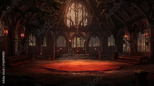 Interior of the church of the holy sepulchre. AI generated art illustration.