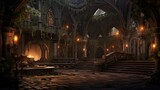 Interior of the church of the holy sepulchre. AI generated art illustration.