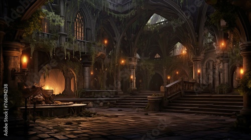 Wallpaper Mural Interior of the church of the holy sepulchre. AI generated art illustration. Torontodigital.ca