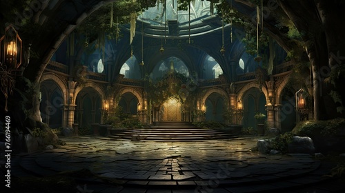 Wallpaper Mural Interior of the church of the holy sepulchre. AI generated art illustration. Torontodigital.ca