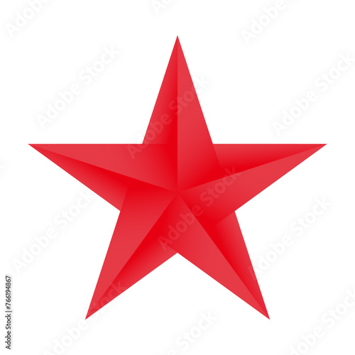 Single 3D red star icon