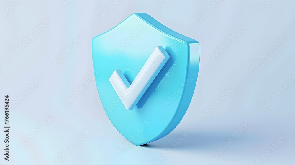 cartoon 3d Icon safety shield check mark perspective . Blue symbol security safety icon. Checkmark in minimalistic style. 3d vector illustration. white background cartoon 3d Icon safety shield check mark perspective . Blue symbol security safety icon. Checkmark in minimalistic style. 3d vector illustration. white background