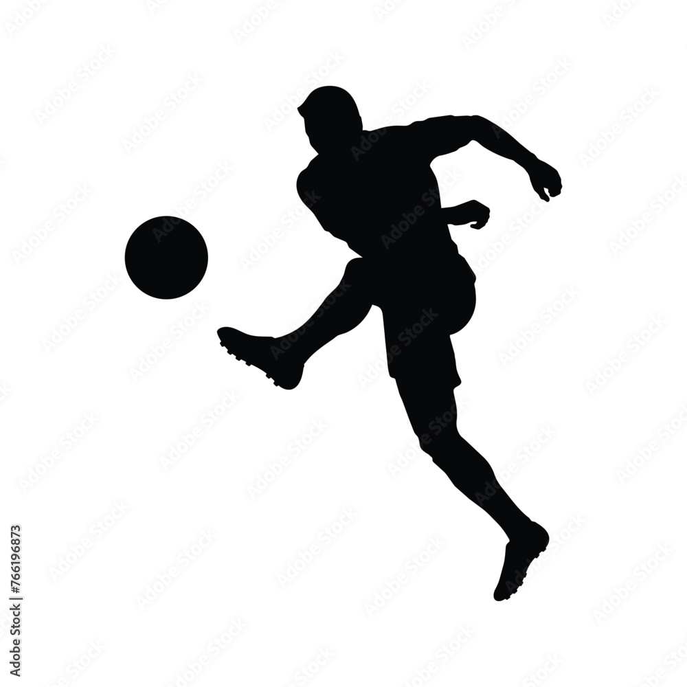 Football players. Silhouette of a person playing Football on a white background. Graphics for designers and for decorating their work. Vector illustration.