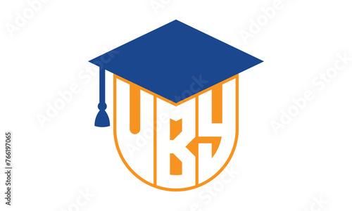 UBY initial letter academic logo design vector template. school college logo, university logo, graduation cap logo, institute logo, educational logo, library logo, teaching logo, book shop, varsity	
 photo