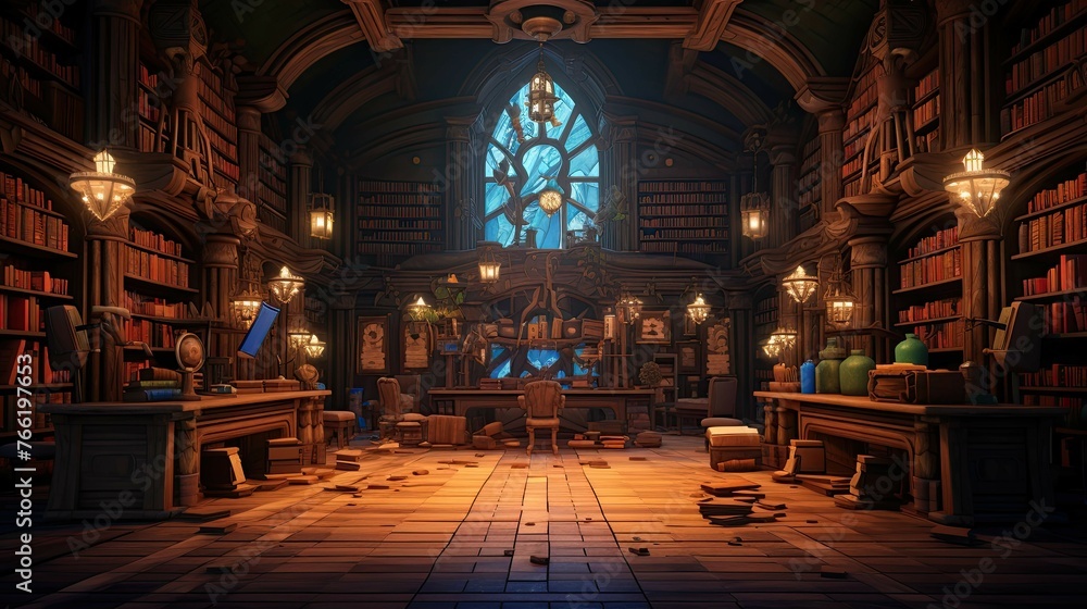 Fototapeta premium Old cellar. AI generated art illustration.