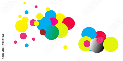 CMYK vs RGB color model icon. Types of color mixing multicolour colors illustration symbol.