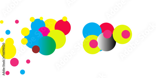 CMYK vs RGB color model icon. Types of color mixing multicolour colors illustration symbol.