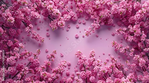  a bunch of pink flowers are arranged in a heart shape on a pink background with a place for the text.