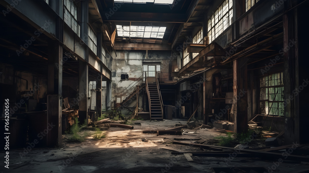 raw industrial place of the abandoned building