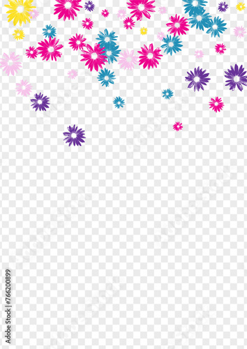 Blue Gerbera Background Transparent Vector. Flowers Style Card. Purple Flower Beautiful. Wild Textile. Sophistication Colorful Garden.