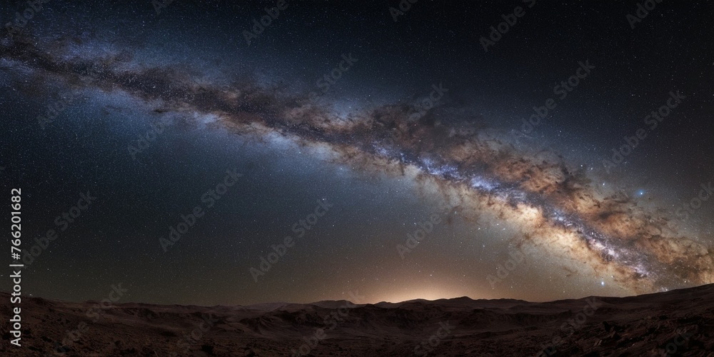 Milky way galaxy with stars and space dust in the universe.