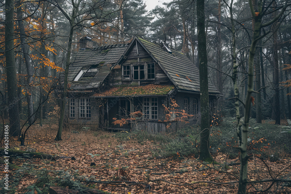 old abandoned empty house in forest old abandoned empty house in forest