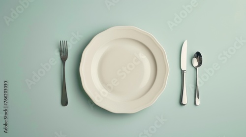 cutlery set against a minimalist background