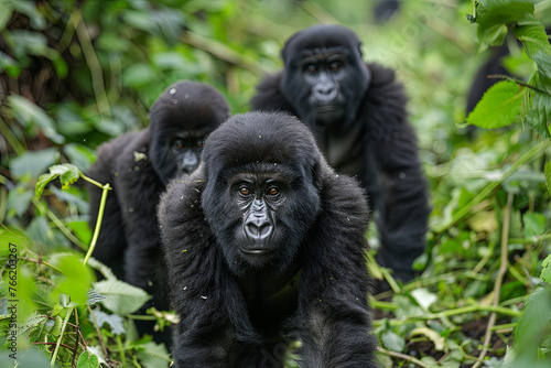 Mountain gorillas from group 13 in Volcanoes National Park in Rwanda © Fabio