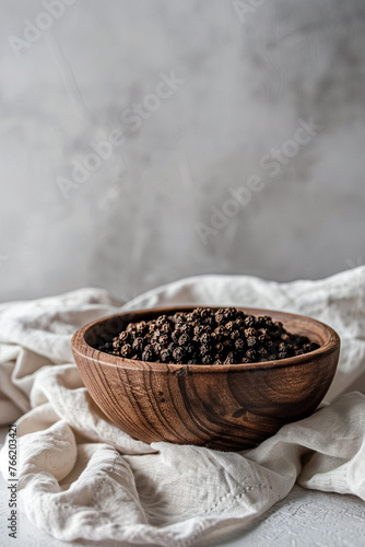 black peppercorns in a bowl