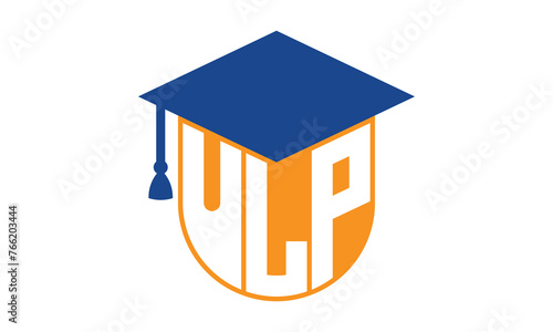 ULP initial letter academic logo design vector template. school college logo, university logo, graduation cap logo, institute logo, educational logo, library logo, teaching logo, book shop, varsity	
 photo