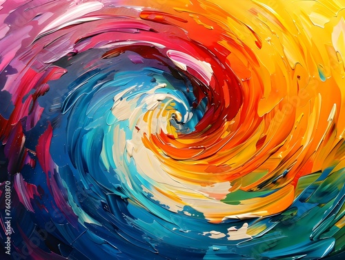Vibrant Swirl of Multicolored Paint