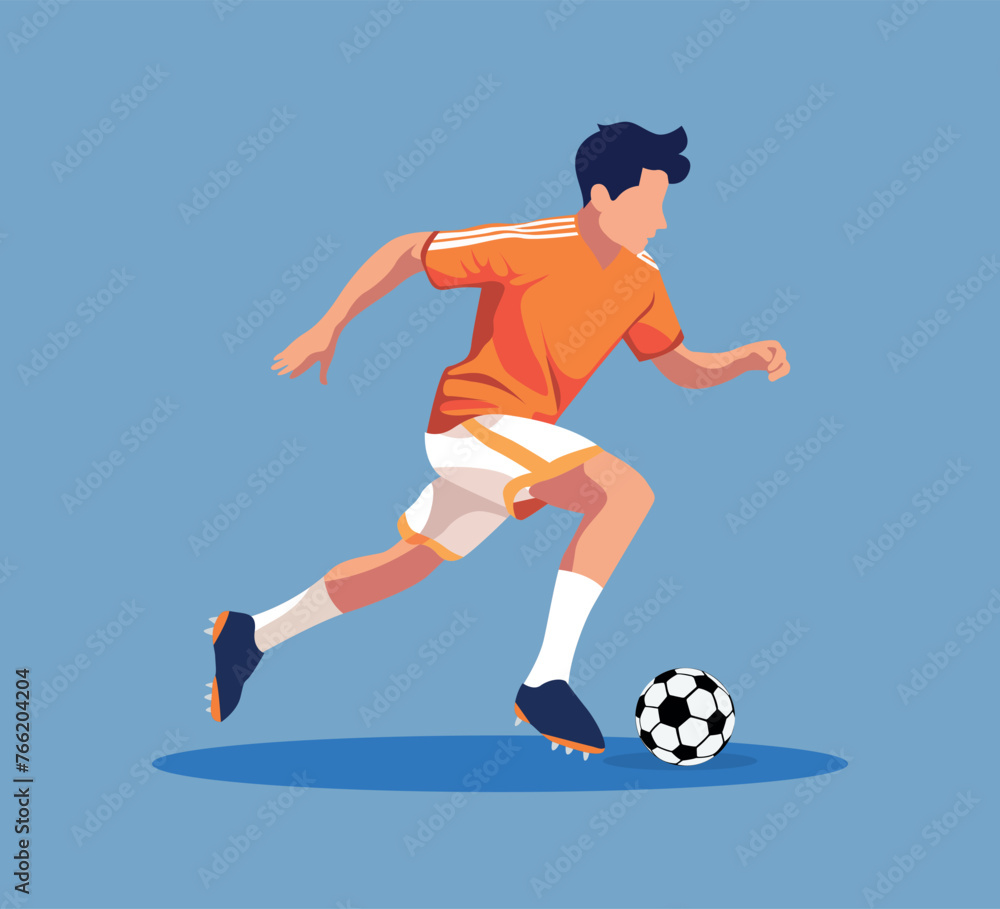 soccer player with ball illustration