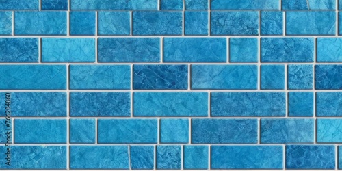 Blue ceramic tile wall texture background. Seamless square pattern.