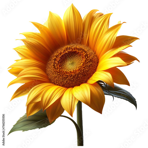 Close Up Sunflower isolated on transparent background. Front view. Flower