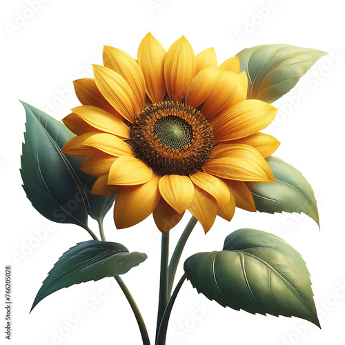 Close Up Sunflower isolated on transparent background. Front view. Flower