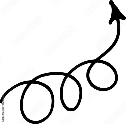 Hand drawn round arrow shape vector icon