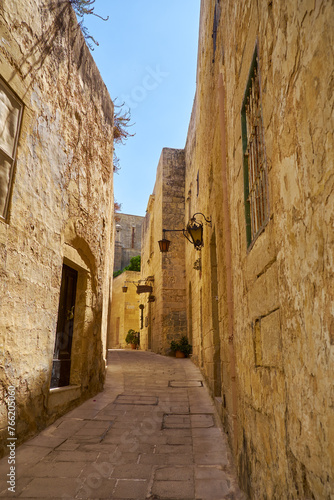The narrow street of Mdina  the old capital of Malta.