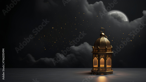 islamic ramadan background, eid al fitri, iftar, eid al adha, beautiful mosque and lantern background. camel in the middle of the desert with mosque	
