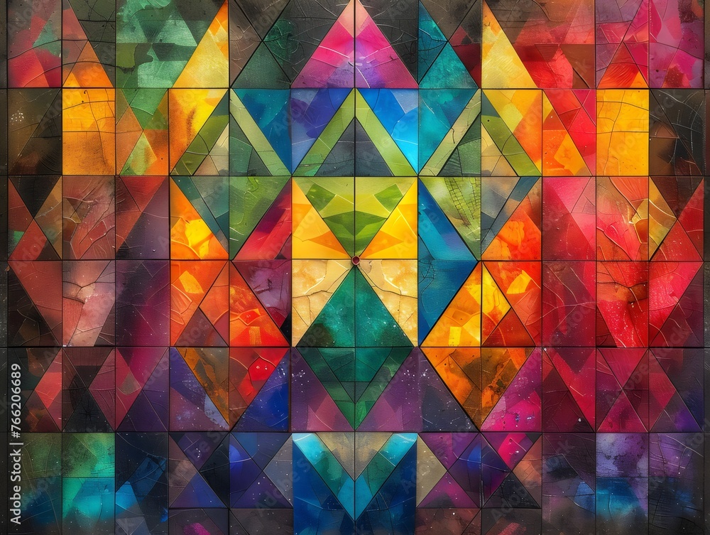 Colorful Abstract Geometric Triangular Mosaic Colorful Abstract Geometric Triangular Mosaic