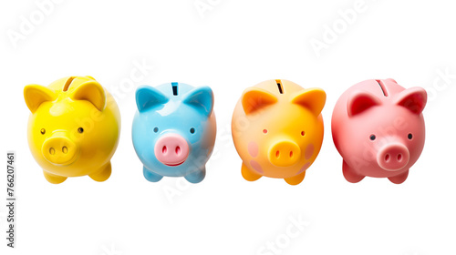 Piggy banks isolated with transparent background