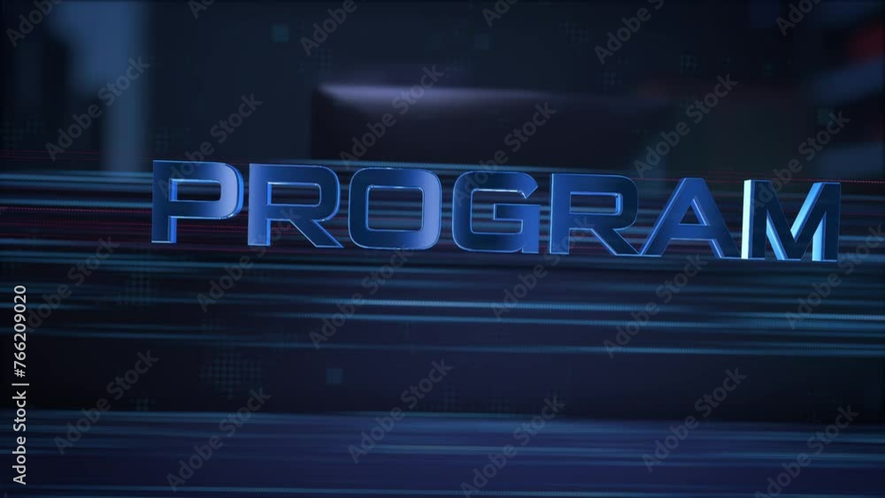 Program. Businessman using a computer in a dark room. 3d rendering. 4K. 60fps Program. Businessman using a computer in a dark room. 3d rendering. 4K. 60fps