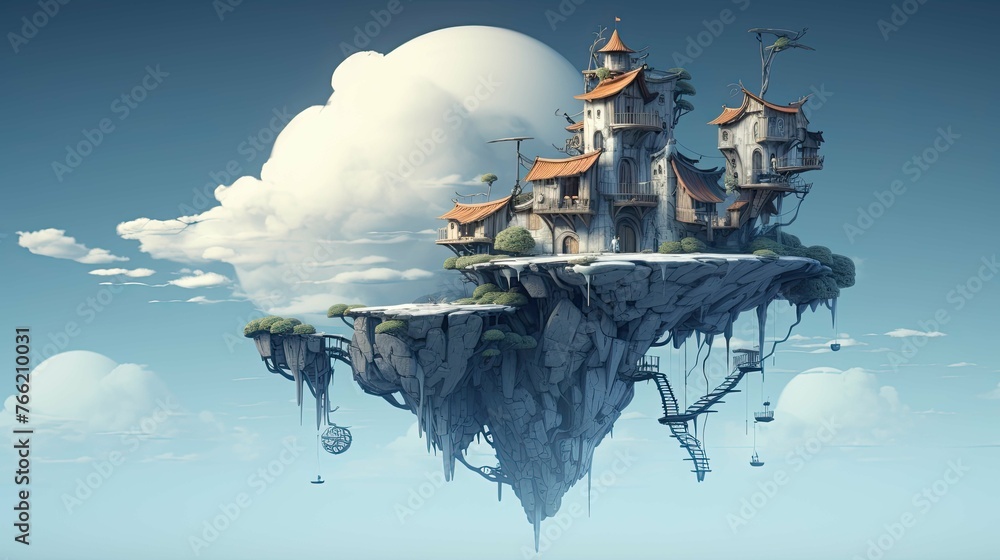 Obraz premium Interior of the old abandoned house. AI generated art illustration.