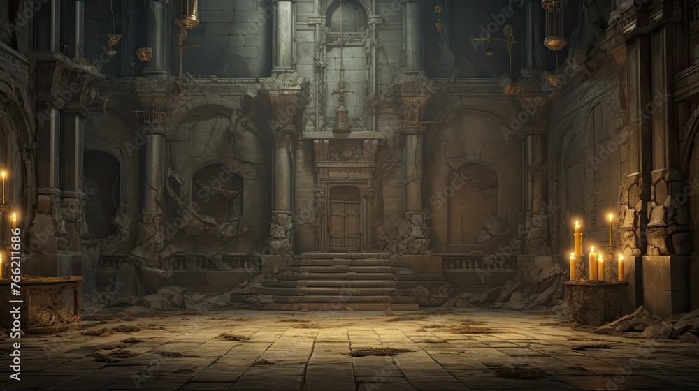 Fototapeta premium Church of the holy sepulchre. AI generated art illustration.