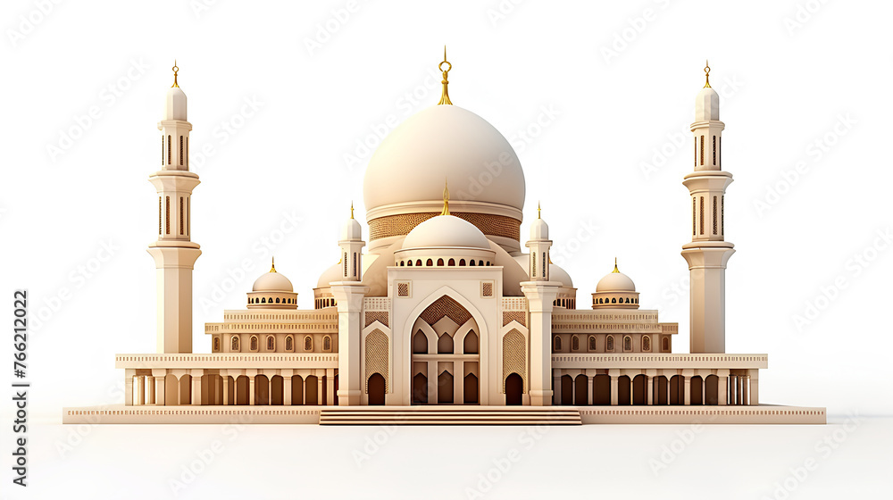 islamic ramadan background, eid al fitri, iftar, eid al adha, beautiful mosque and lantern background. camel in the middle of the desert with mosque	
